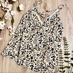ASTR The Label Leopard Print Cami Top Size Small